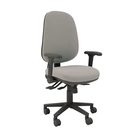 Multi-functional High Back Task Chair - Black Base - Folding Arms - Redoubt